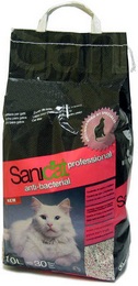 Наполнитель для кошачьего туалета SaniCat   Professional Anti-bacterial впитывающий 10л = 30дней